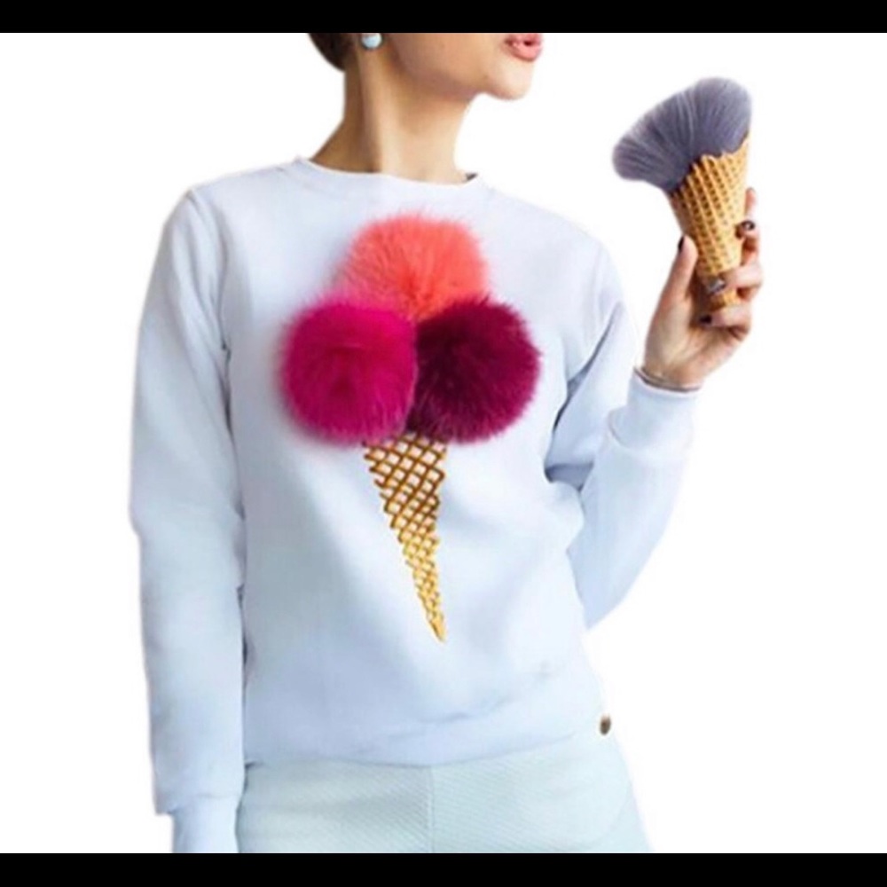 White ice cream sweatshirt